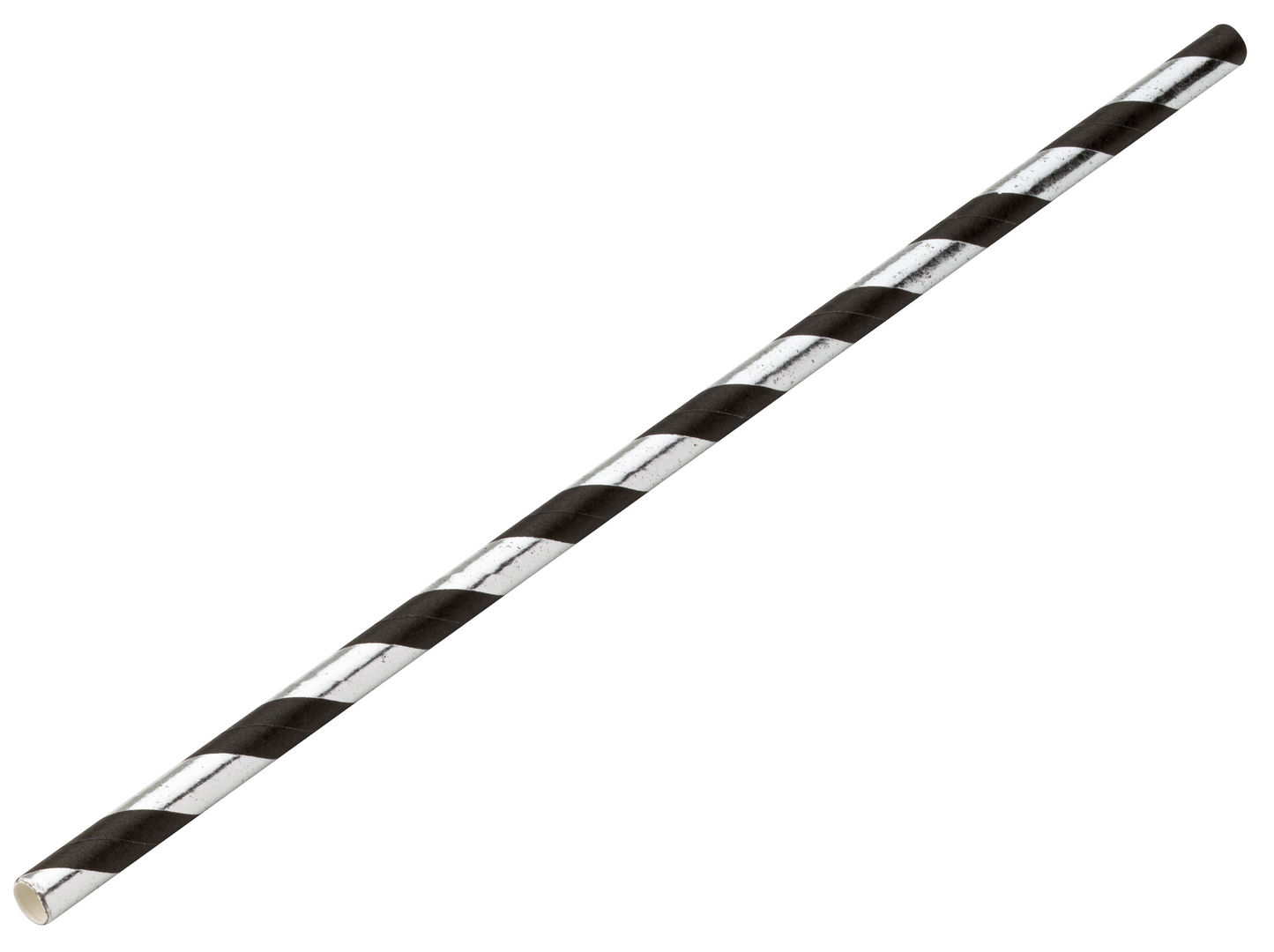 Paper Silver/Black Stripe Straw 8